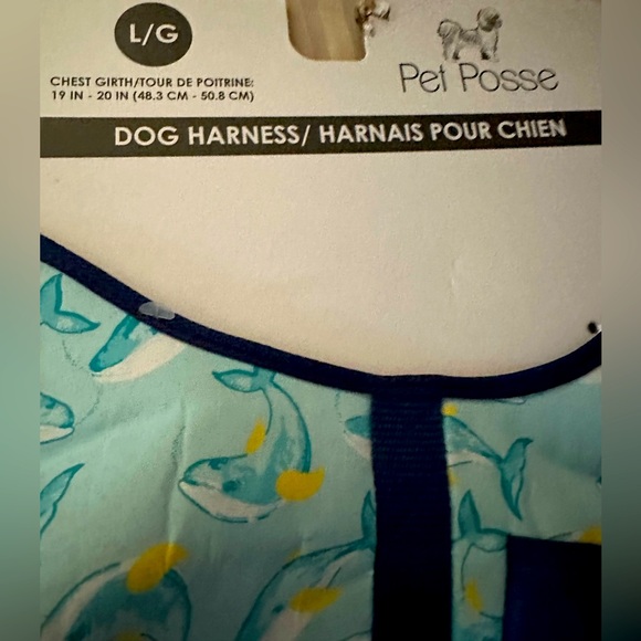 NWT pet posse harness in a blue dolphin pattern size large - Picture 2 of 4